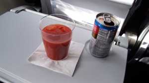 tomato juice on a plane